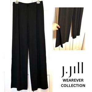 J.Jill Wearever Split Wide Leg Pull On Jersey Pants Size XS Black